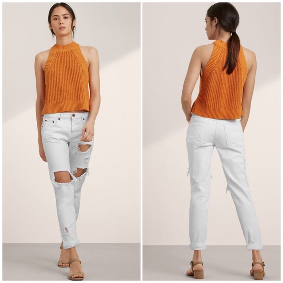 One Teaspoon Denim - One Teaspoon Distressed Baggies White Jeans Sz 26